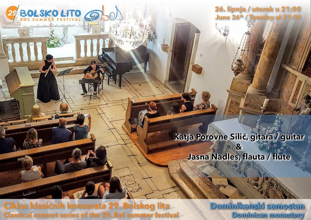 Ciklus klasičnih koncerata u Bolu počinje u utorak 26. lipnja nastupom slovenskih glazbenica na flauti i gitari