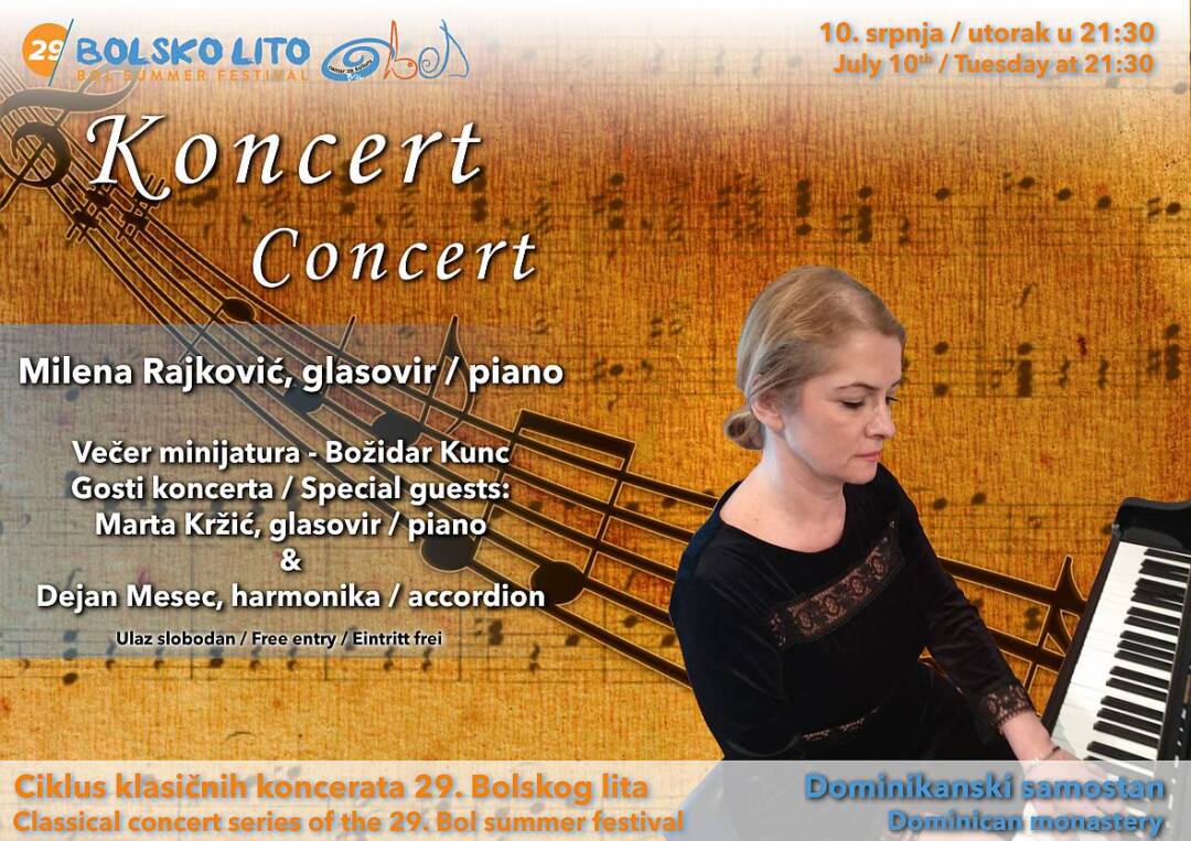 Duh tanga i klavirske minijature na klasičnom koncertu u utorak 10. srpnja