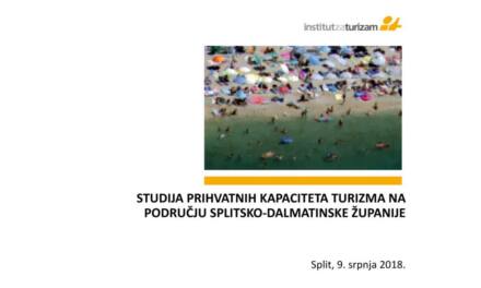 Splitsko-dalmatinska županija prva u Hrvatskoj jučer dobila Studiju prihvatnih kapaciteta turizma