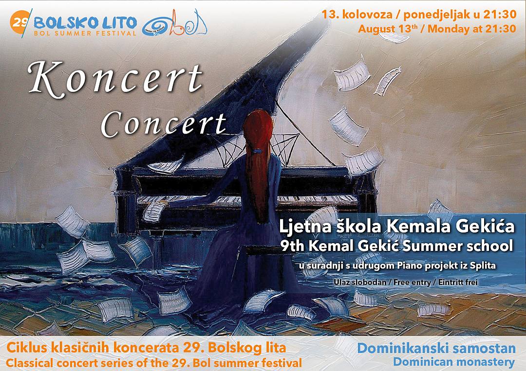 Koncert klavirskih virtuoza iz škole Kemala Gekića u ponedjeljak 13. kolovoza