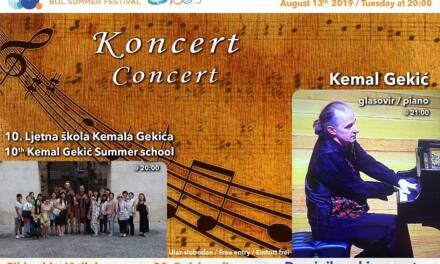 Koncert jednog od najistaknutijih pijanista današnjice Kemala Gekića i polaznika njegove škole u utorak 13. kolovoza