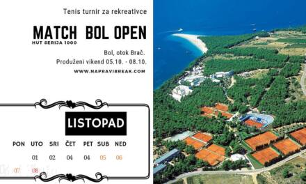 Tenis turnir za rekreativce Match Bol Open od 5. do 8. listopada u Bolu