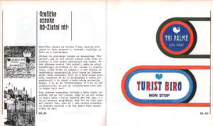 Stranice iz projektne knjige Turističke informacije, oznake i signalizacija u eksterijeru Bola, 1986.