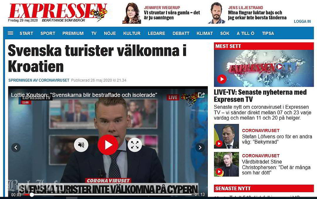 Najčitanije švedske novine Expressen: Švedski turisti dobrodošli su u Hrvatskoj